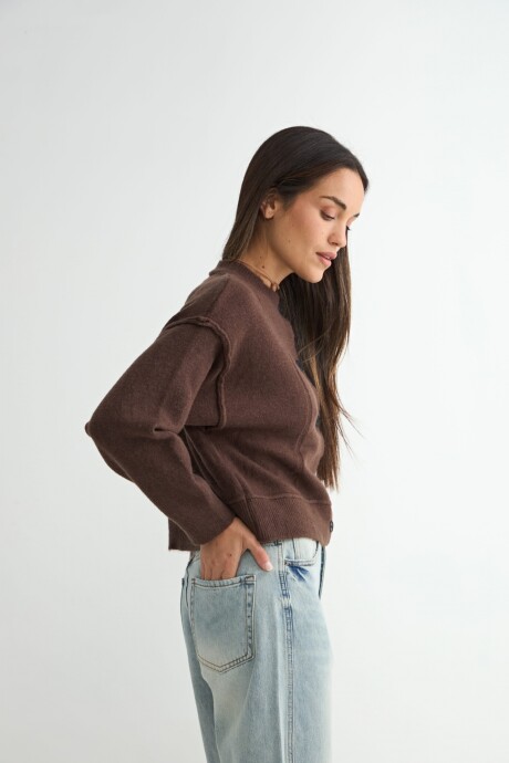 CARDIGAN CORDATA MARRON