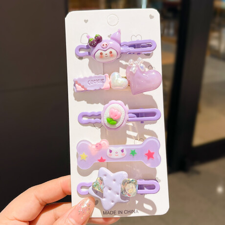 Broche Infantil Con Diseño De Personajes Violeta