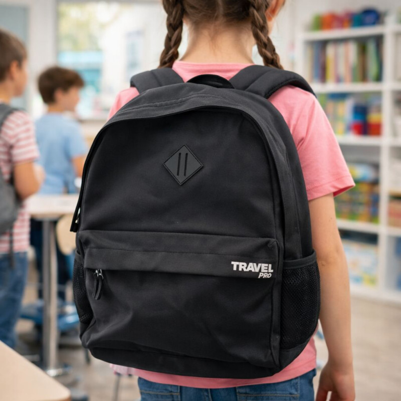 Mochila Juvenil Clásica Travel Negro