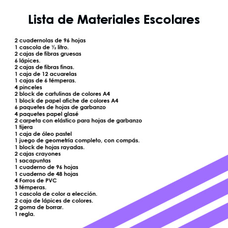 Lista de Materiales Escolares Colegio San Miguel - 5º Escuela Lista de Materiales Escolares Colegio San Miguel - 5º Escuela