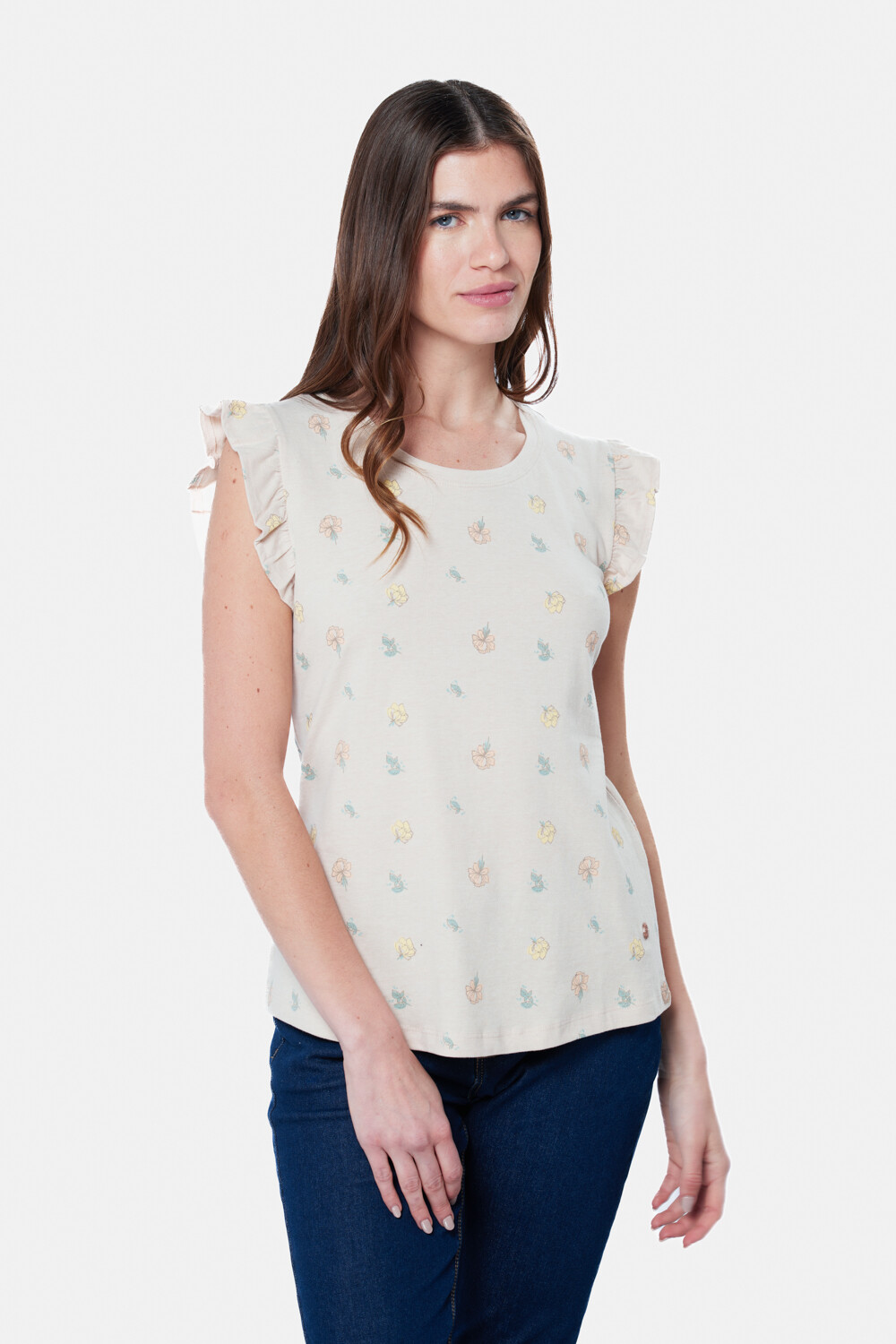 REMERA ESTAMPADA Beige