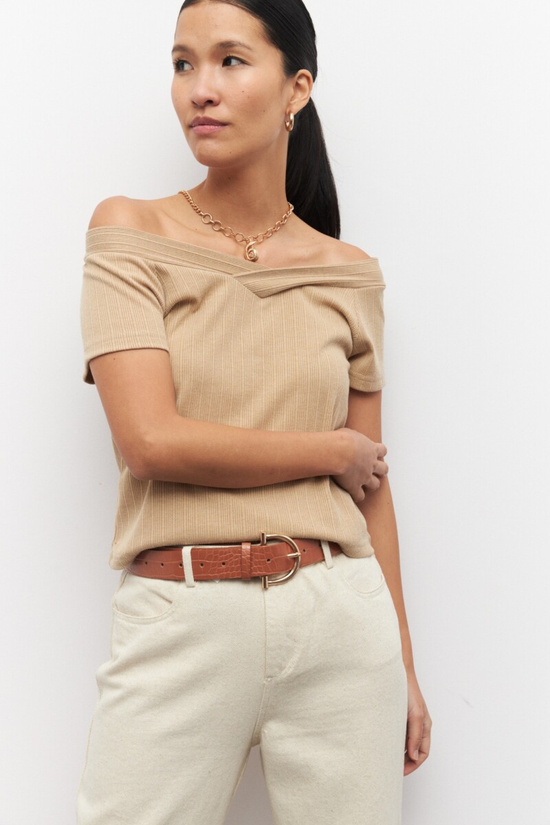 TOP ISIDRO Beige Melange