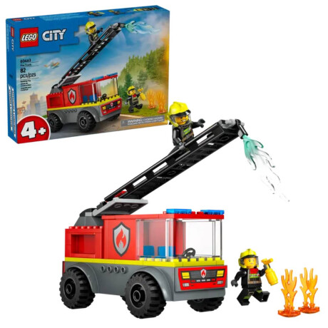 Lego City F1 Camion de Bomberos con escalera 82 Piezas +4 Lego Boys