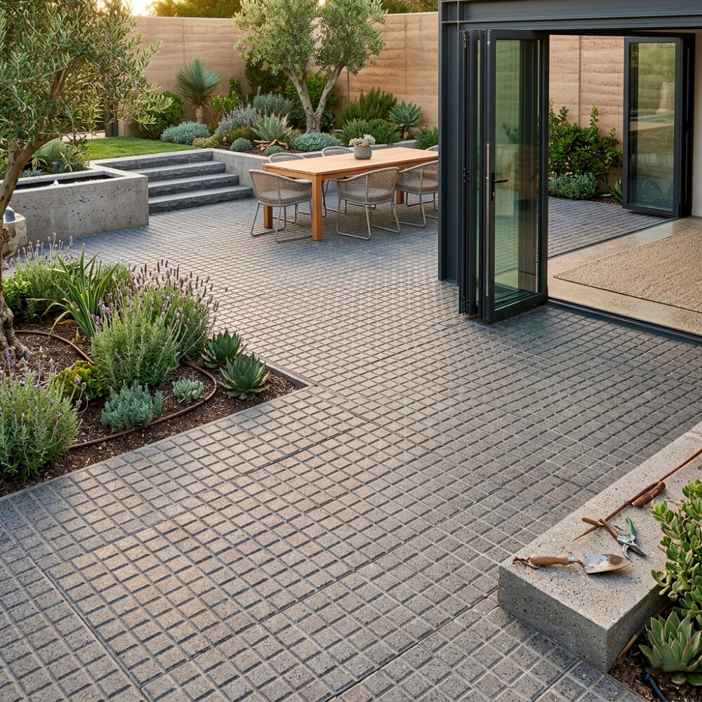 ADOQUIN RECTO 64 PANES GRIS C/NEGRO 400X400X26 MM (/m2) Adoquin Recto 64 Panes Gris C/negro 400x400x26 Mm (/m2)