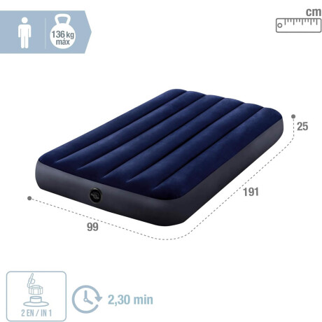 Colchon Intex 1 Plaza Inflable Clásico Resistente Colchon Intex 1 Plaza Inflable Clásico Resistente