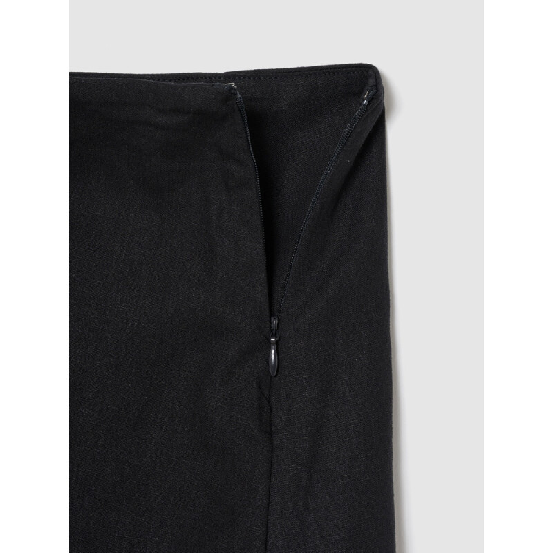 MID RISE LINEN SKORT TRUE BLACK V2