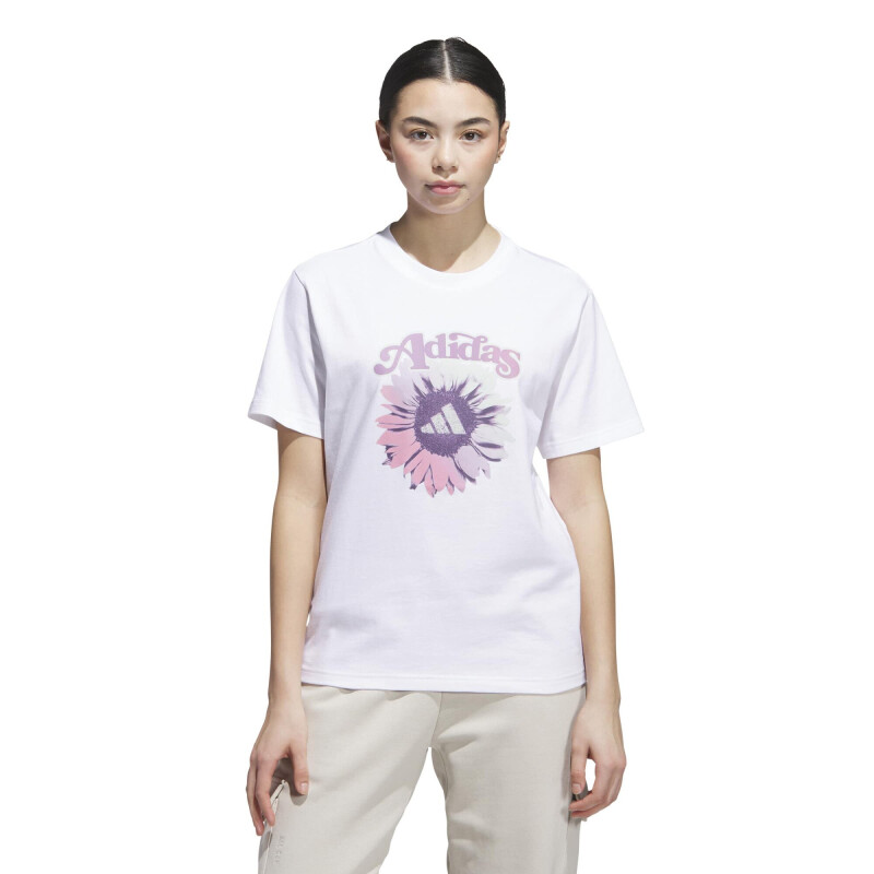 Remera de Mujer Adidas Floral Graphic W Blanco - Lila