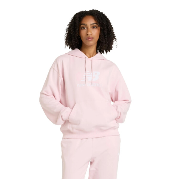 Canguro New Balance Sport Essentials French Terry Logo Hoodie de Mujer - WT41504RSG Rosado