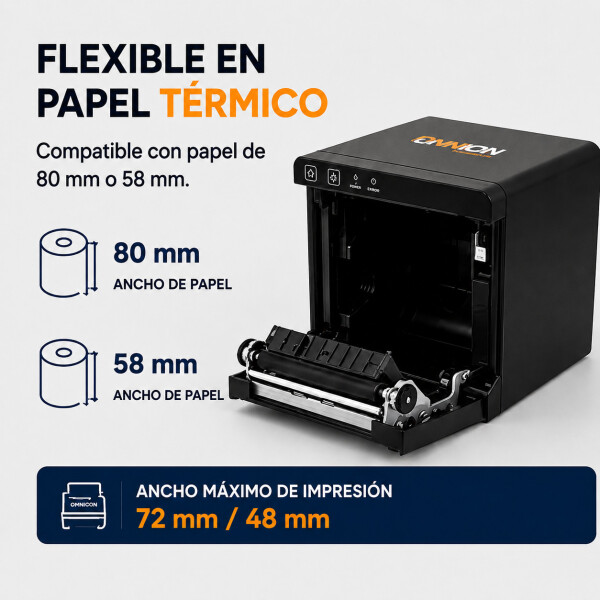 Impresora Térmica Unnion Facturacion Usb + Lan Papel 80mm Color Negro