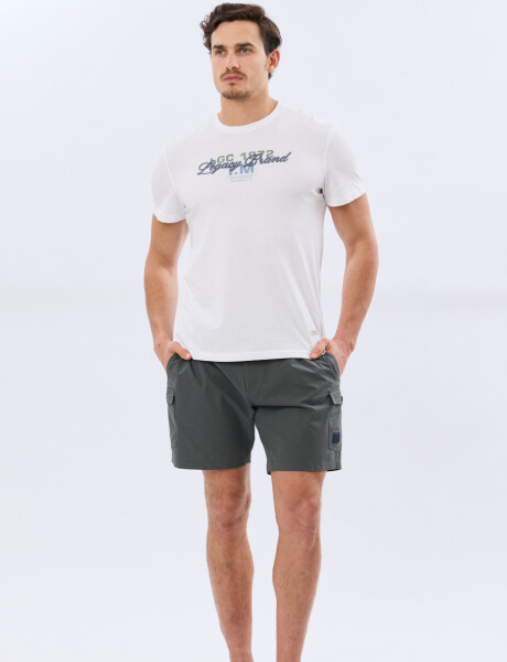 SHORT CARGO DE BAÑO LISO Verde