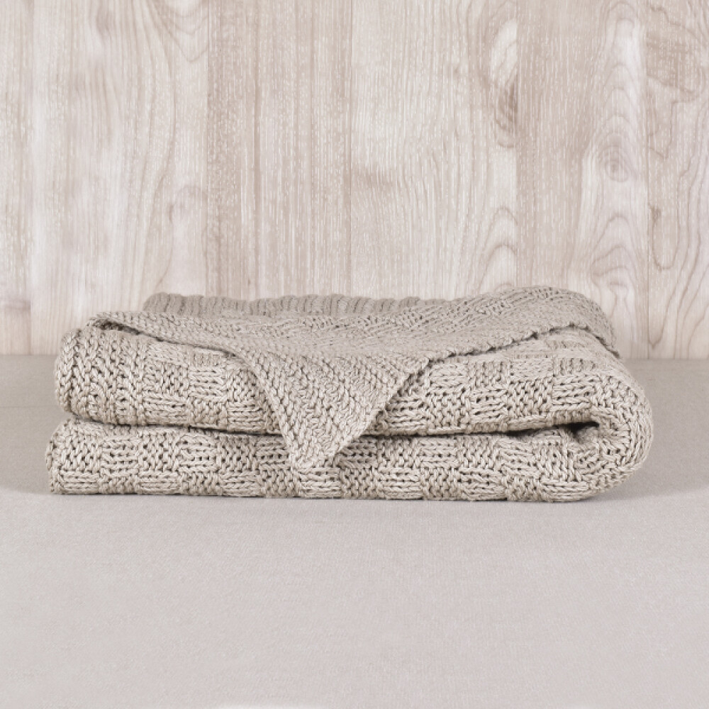 Manta tejida Sierra Beige