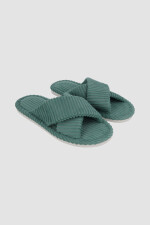 Pantufla cruzada Verde claro