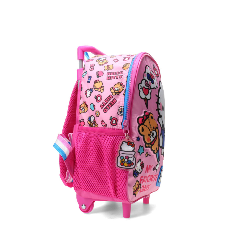 Mochila Hello Kitty 12" Con Carro Rosado - Fucsia