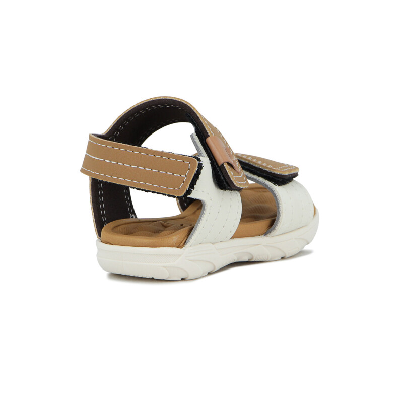 Molekinho Sandalia Casual C/velcro Caramelo-blanco