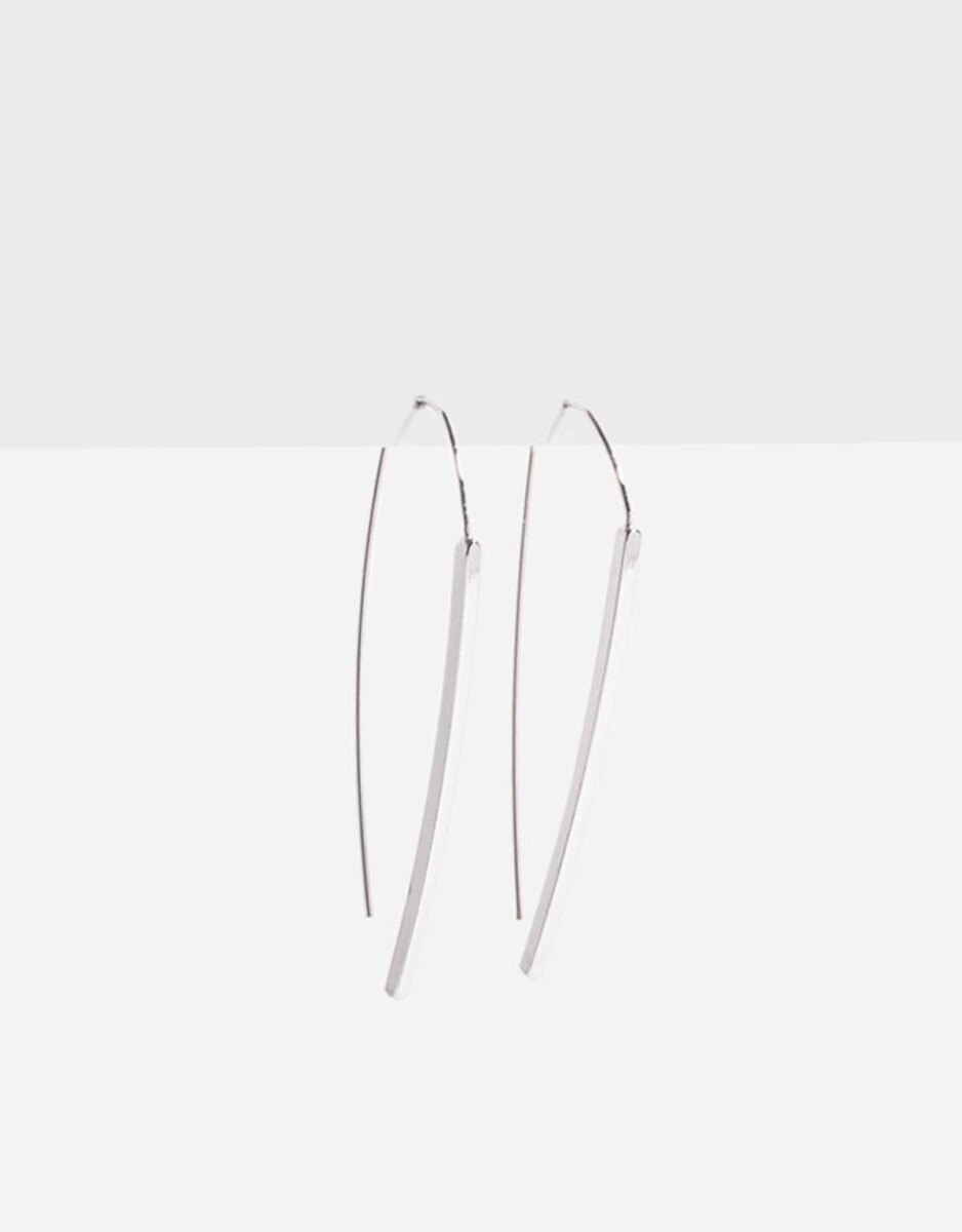 Aros Colgantes De Barrita - Plateado Rodio 