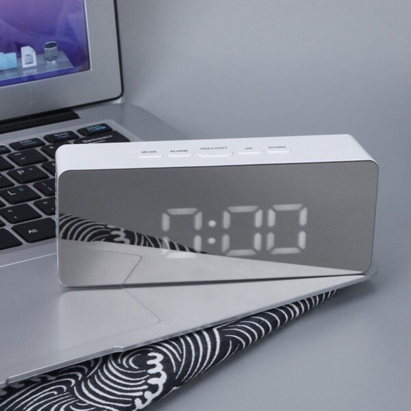 Reloj Despertador Tipo Espejo Temperatura Led Calidad Reloj Despertador Tipo Espejo Temperatura Led Calidad