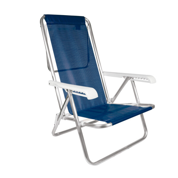 SILLA RECLINABLE 8 POSICIONES ALUMINIO SANNET AZUL MARINO AZUL