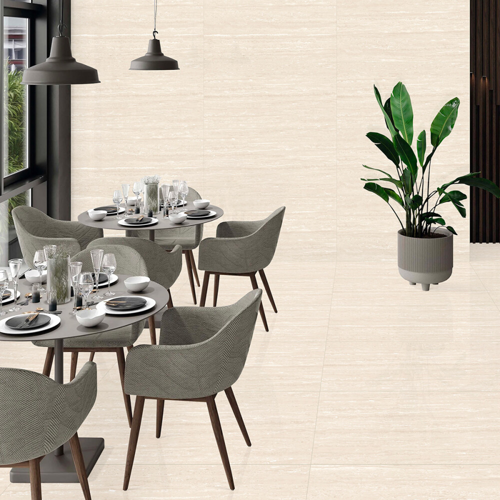 PORCELANATO TRAVERTINO CREMA 60x120 CM Porcelanato Travertino Crema 60x120 Cm