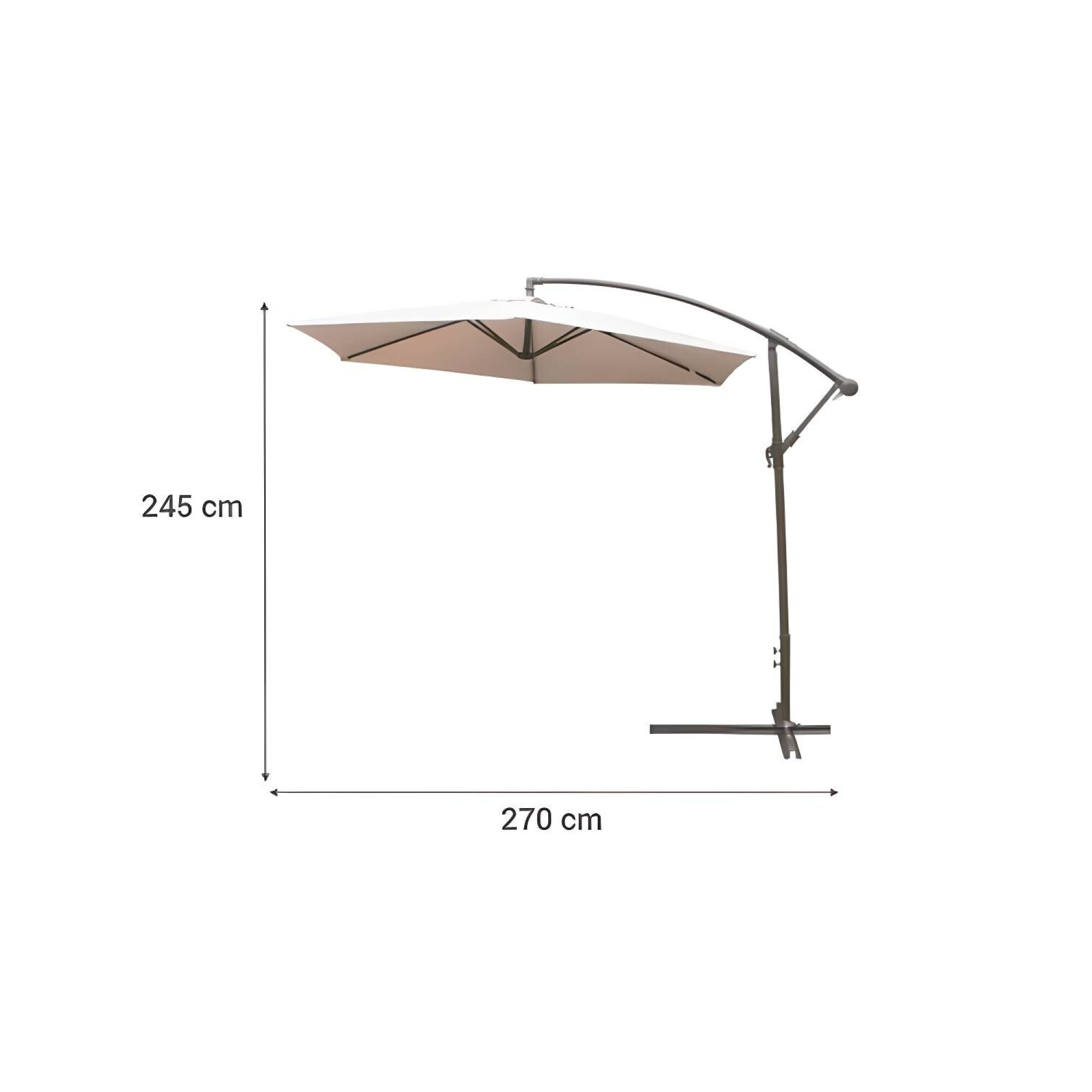 Sombrilla Just Home Collection lateral 270 cm Taupé — Electroventas