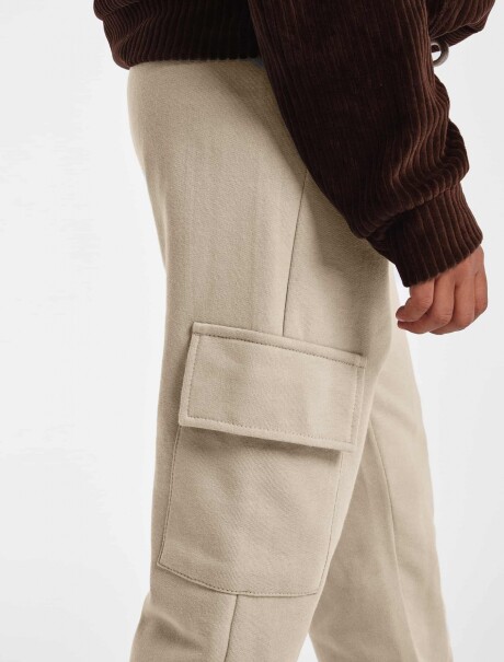 PANTALONES DEPORTIVOS CON CINTURA ELÁSTICA BEIGE