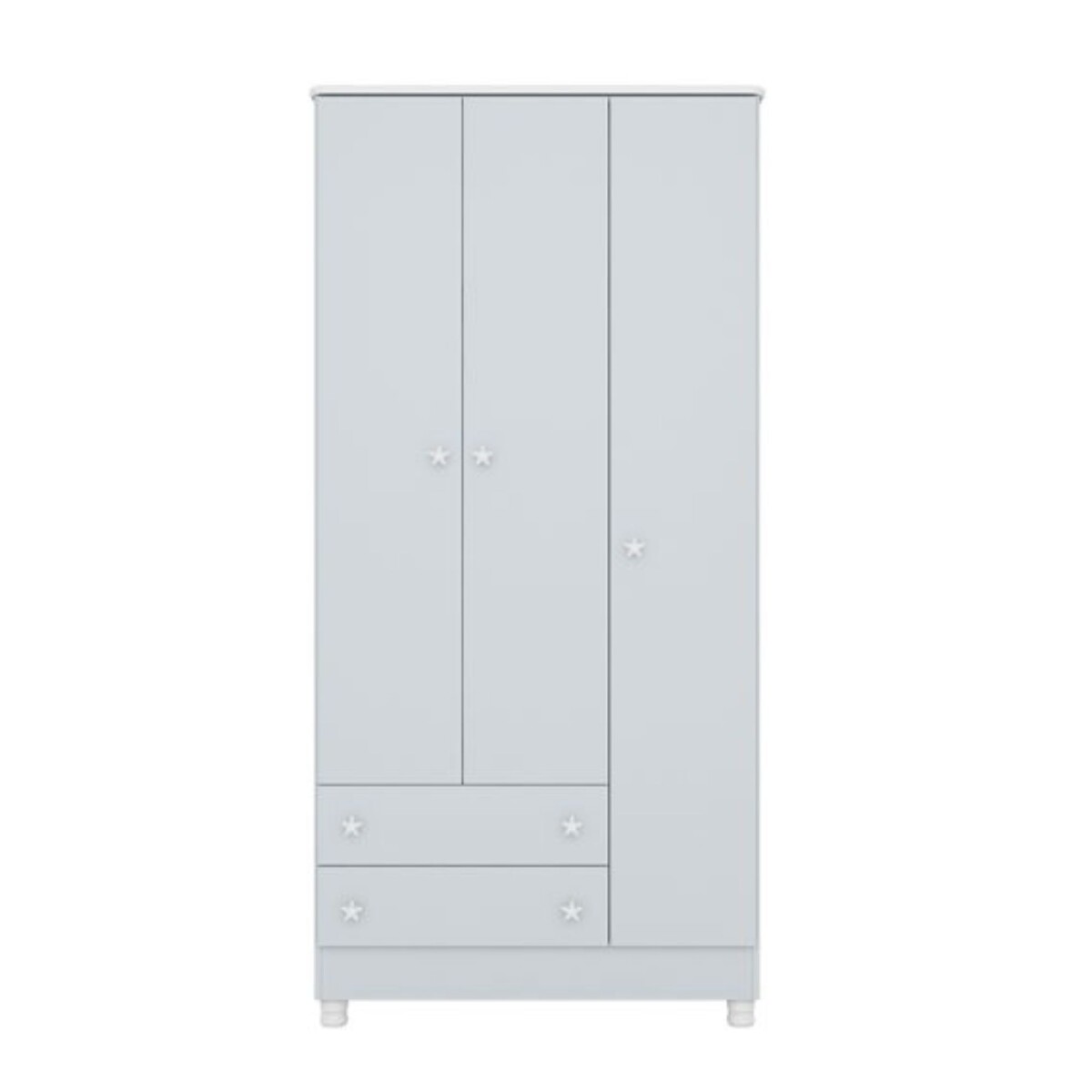 Ropero 3 Puertas 2 Cajones C/Pie 2617 Gris 