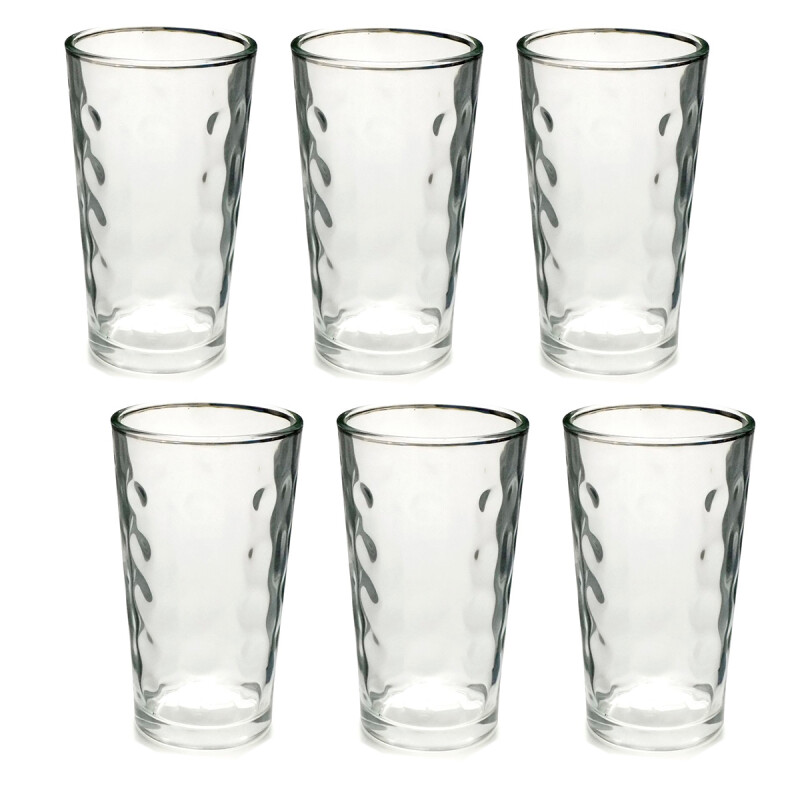 Set x6 Vaso de vidrio 325ml dots TRANSPARENTE