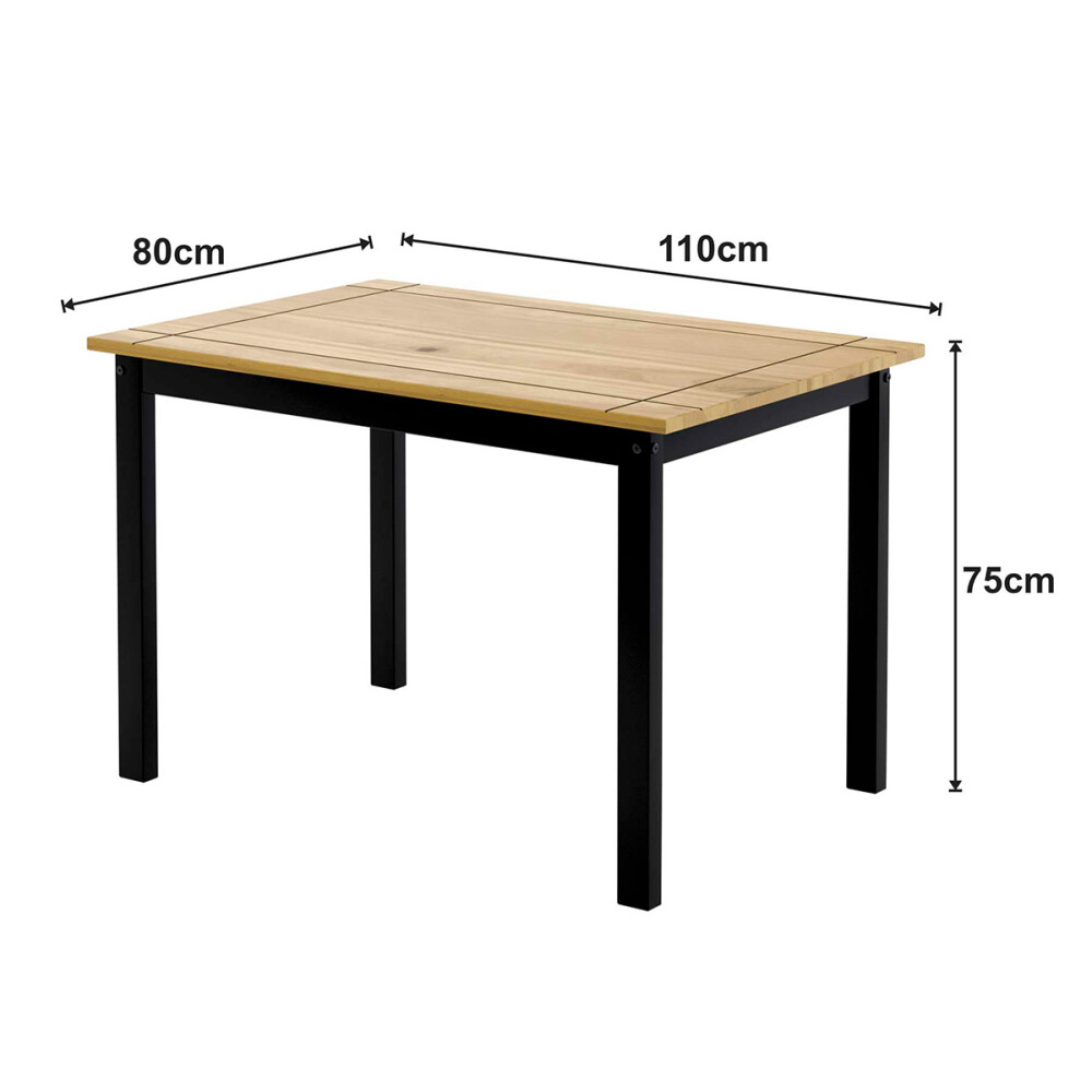 JUEGO DE COMEDOR + 4 SILLAS COLOR NATURAL/PRETO Juego De Comedor + 4 Sillas Color Natural/preto