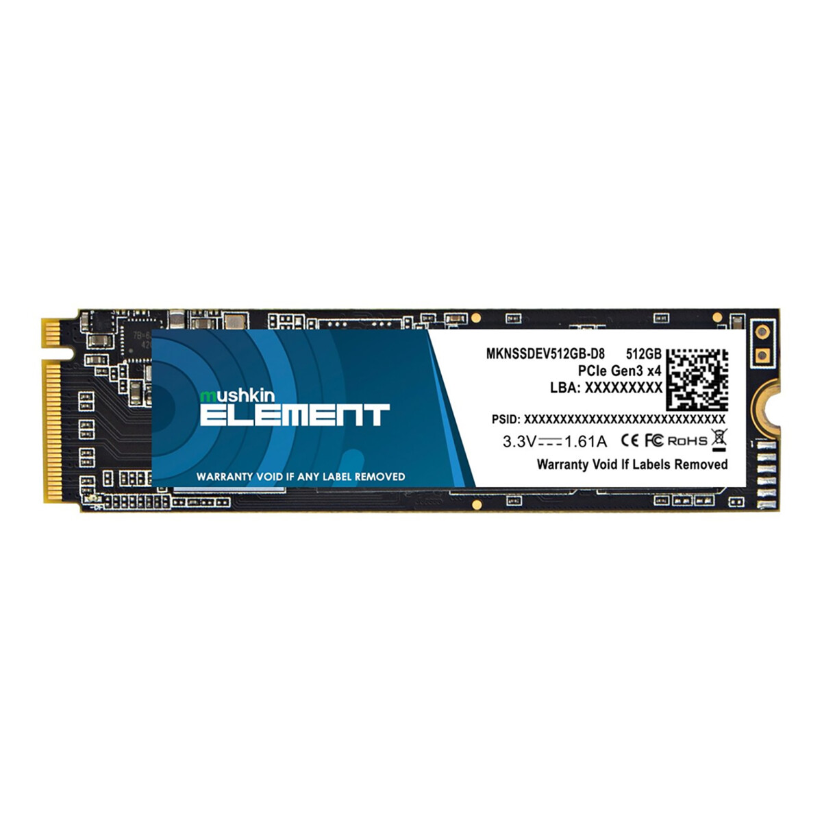 Mushkin - Disco Sólido Element MKNSSDEV512GB-D8 - 512GB. M.2 (2280). PCIE3.0X4. 2000 Mb/s Lectura / 