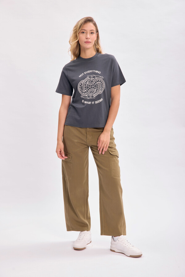 Pantalón jean cargo Verde Militar