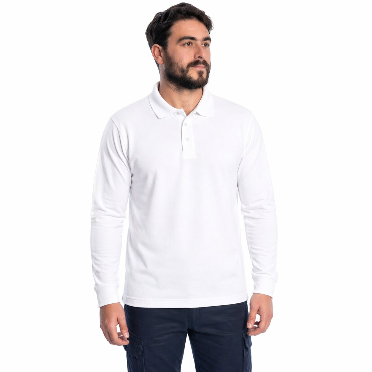 REMERA POLO MANGA LARGA - BLANCO 