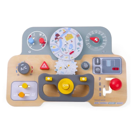 Volante con actividades de Automóvil – Juego Sensorial de Madera Volante con actividades de Automóvil – Juego Sensorial de Madera