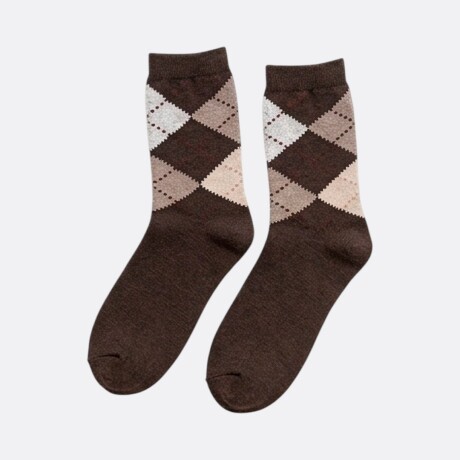 Medias De Rombos Marrón