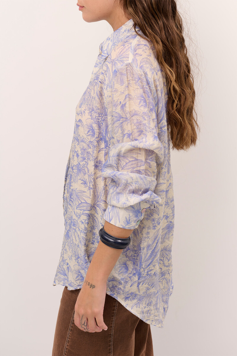 CAMISA JULIETA HOJAS AZUL