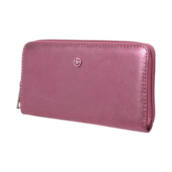 Billetera larga shiny bordo