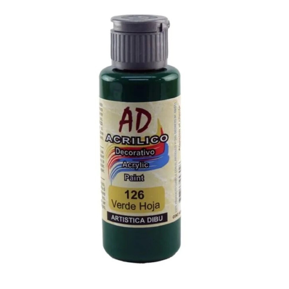 Acrílico Decorativo Ad 60 Ml Verde Hoja #Acrílico Decorativo Ad 60 Ml Verde Hoja