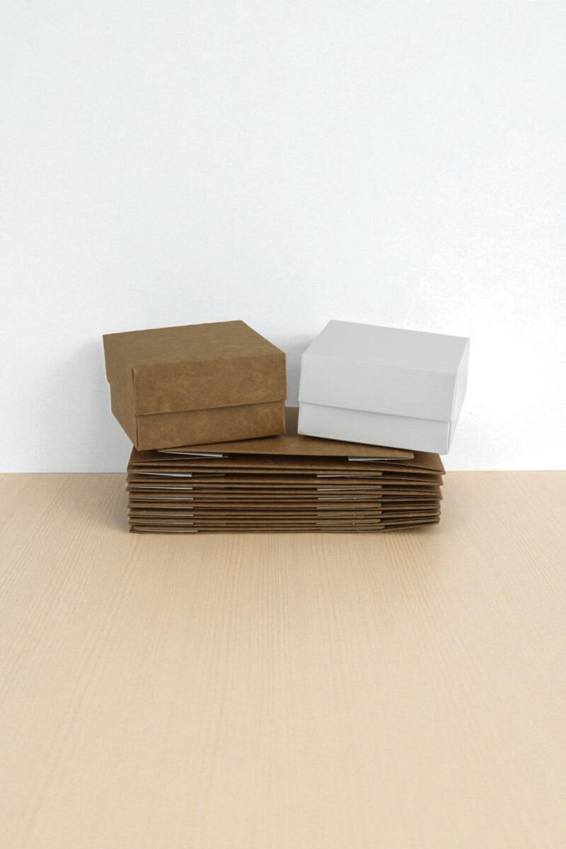 Pack x 20 unid - caja 02 - 8x8x4,5 cm. - REVERSIBLE BLANCO MADERA 