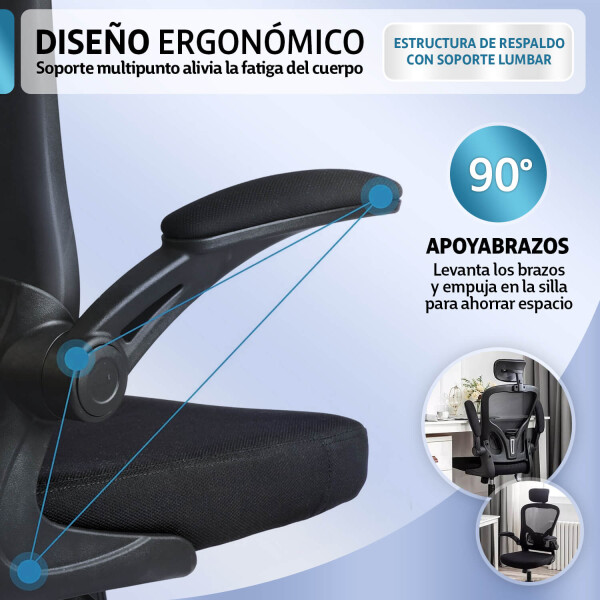 Silla de Escritorio Ergonómica Silla Ejecutiva de Oficina Tapizado Mesh Negro Silla de Escritorio Ergonómica Silla Ejecutiva de Oficina Tapizado Mesh Negro