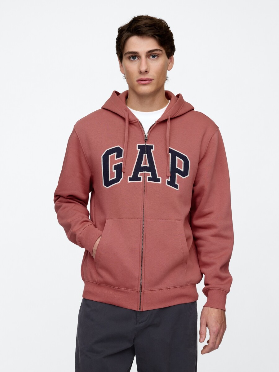 Canguro Con Cierre Logo Gap Hombre - Washed Red 
