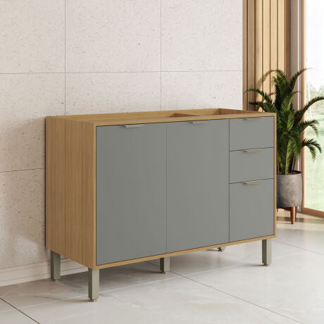BAJO MESADA 1200 3P MOBILIARIO COCINA MDF COLORS FREIJO Y FREIJO Y VERDE