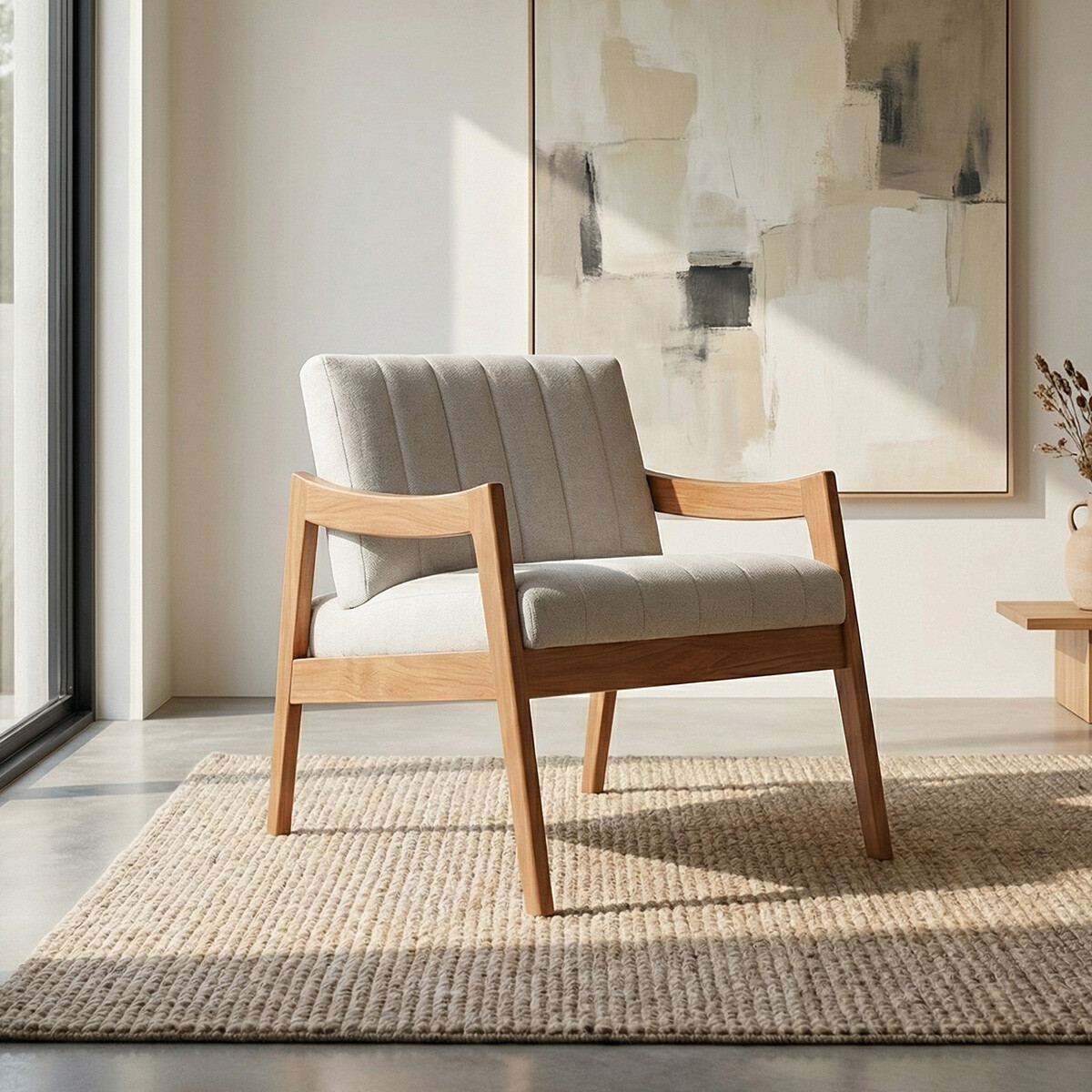 Butaca Lunna - Tela Rústica - 557 (Beige) 