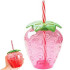 Vaso con tapa y sorbito forma de fresa 500ml Vaso Con Tapa Y Sorbito Forma De Fresa 500ml
