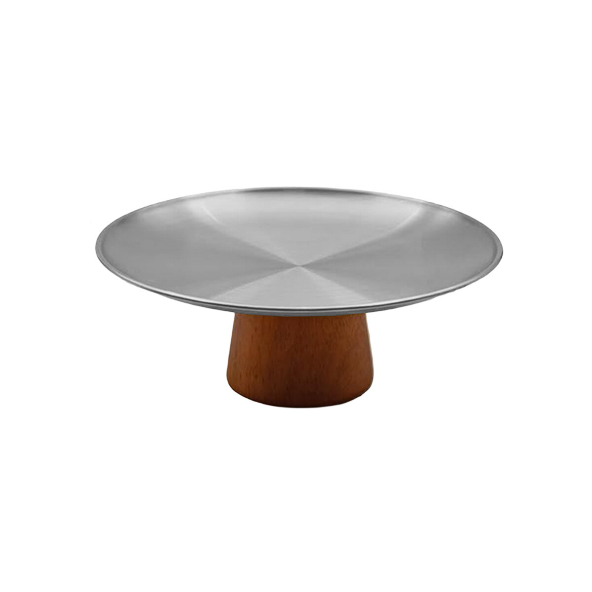 BANDEJA C/BASE D20x7.5CM PLATA/NEGRO 