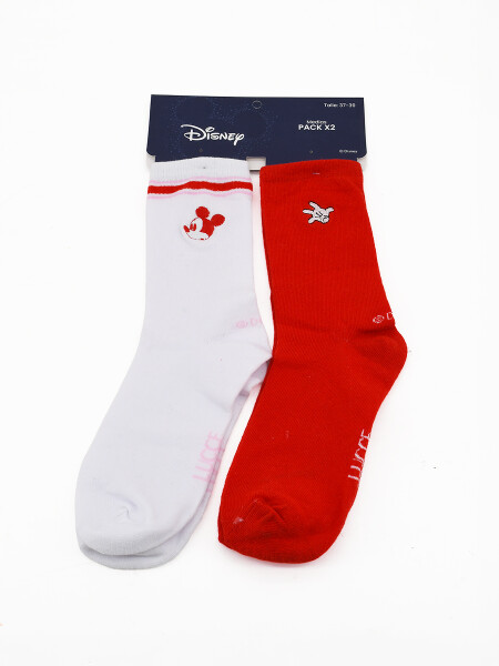 MEDIAS PACK X2 MICKEY RED VARIANTE 1