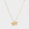 Cadena Corta con Dije Mariposas Cadena Con Dije De Mariposa - Dorado