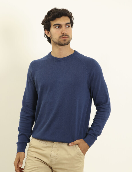 470450 SWEATER HARRINGTON LABEL Azul Piedra Melange