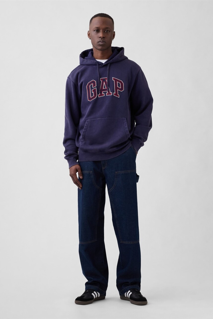 Buzo Canguro Con Logo Gap Hombre Navy Uniform