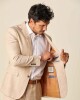 Saco Sport Lino Classic Fit Beige