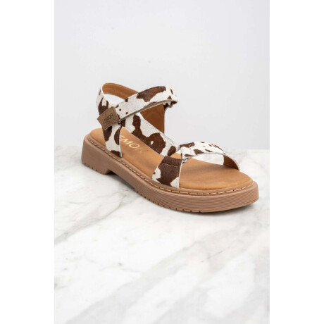 Sandalia Animal Print Vaca Marrón