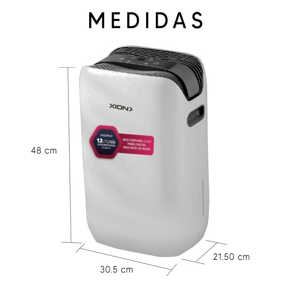 Deshumificador De Aire Xion Xi-dhu12 12 L DESHUMIDIFIDACOR XION 12LTS XI-DHU12