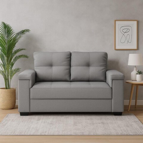 Sofá Sillón Amsterdam 2 Cuerpos Cobertura en Lino - Gris Sofá Sillón Amsterdam 2 Cuerpos Cobertura en Lino - Gris